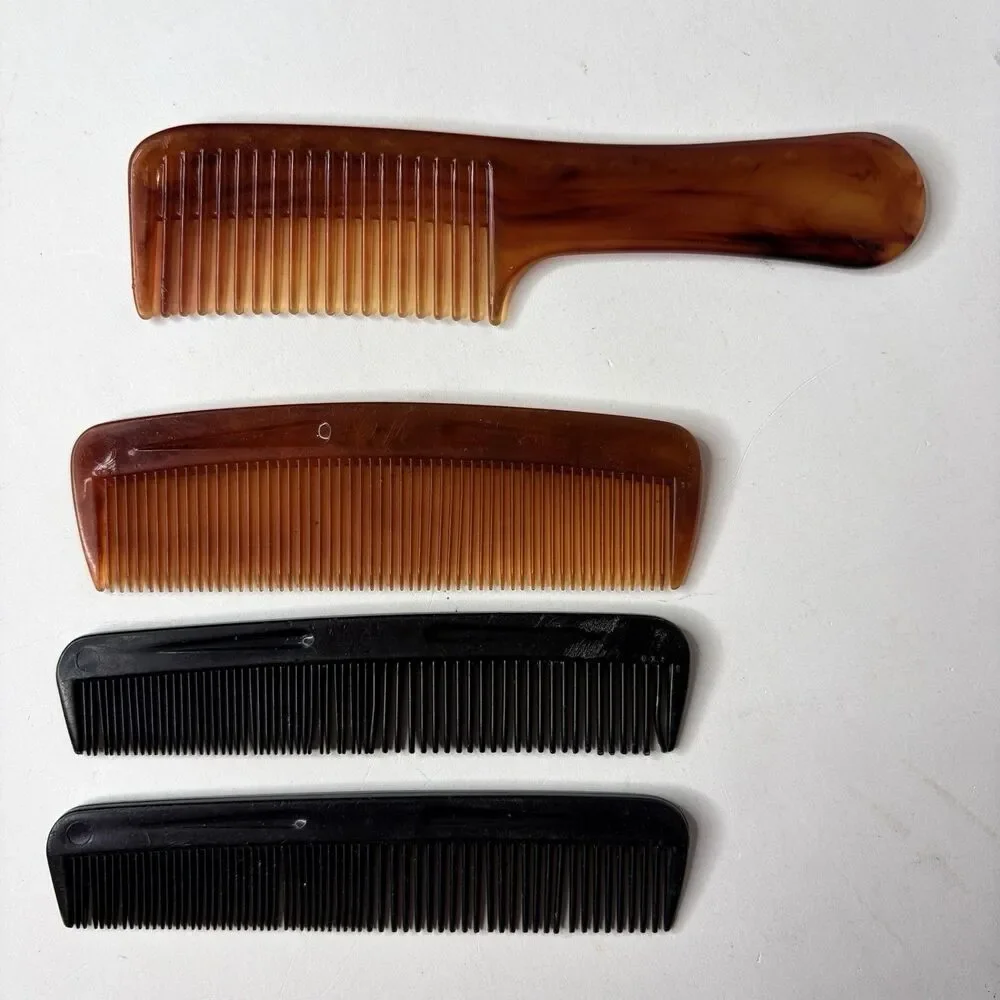 Vintage Comb Lot Goody Made In USA Black Tortoise 5